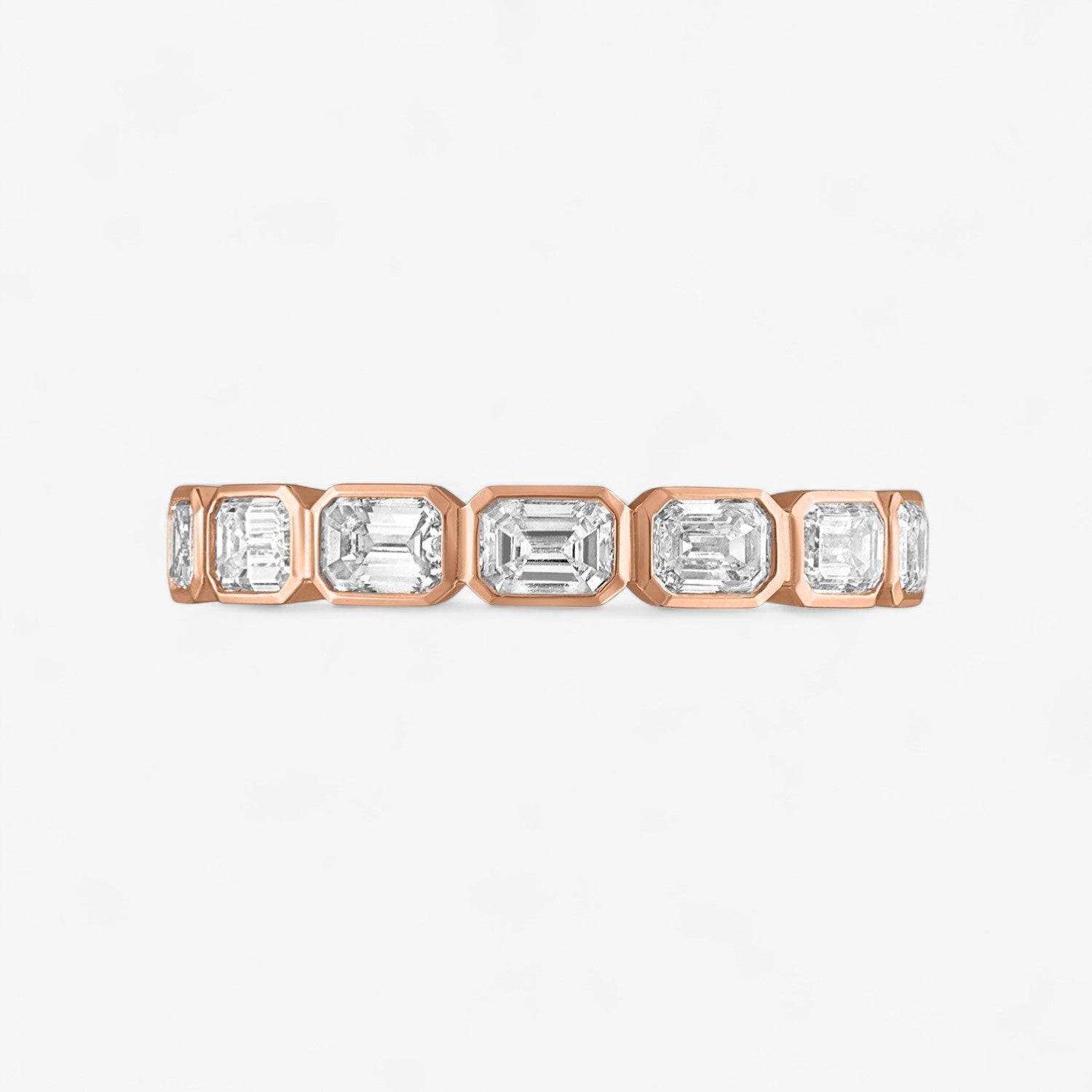 Margot Bezel Set East/West Emerald Cut Eternity Band