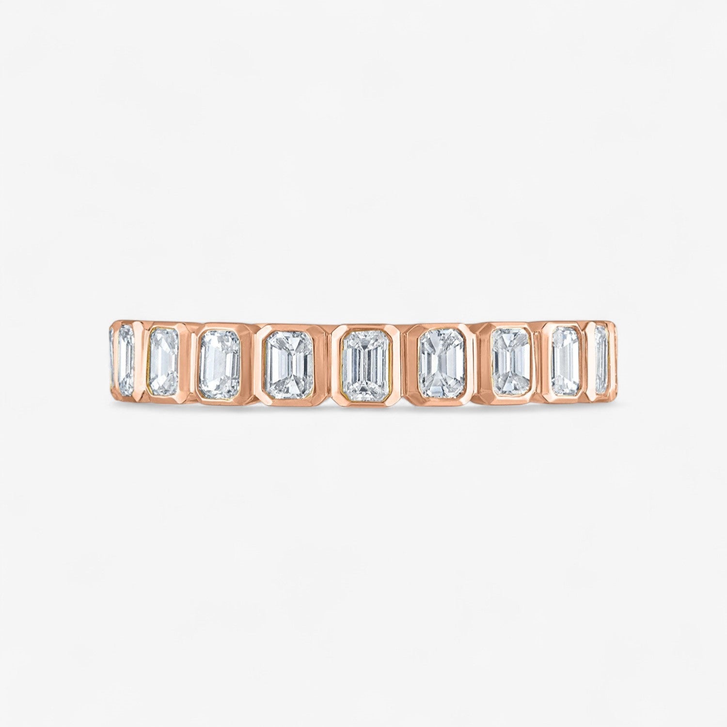 Bezel Set Emerald Eternity Band