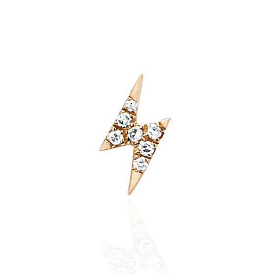 Diamond Mini Lightning Bolt Stud Earring