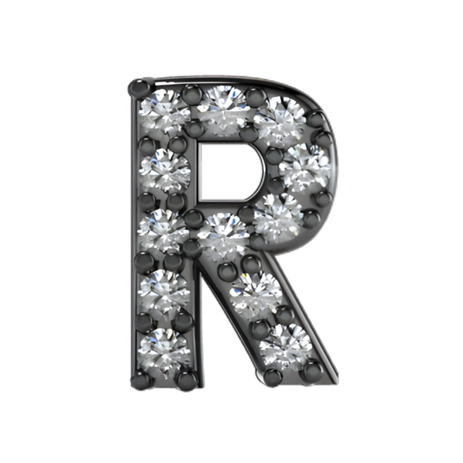 Slider Pave Letter R Charm