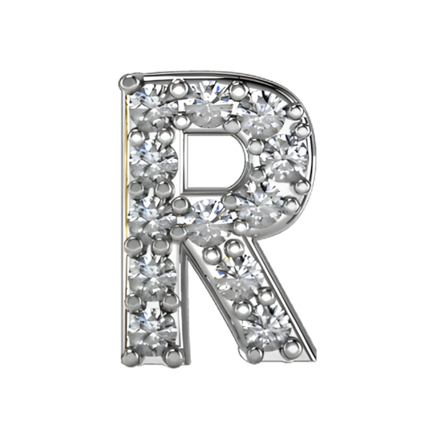 Slider Pave Letter R Charm