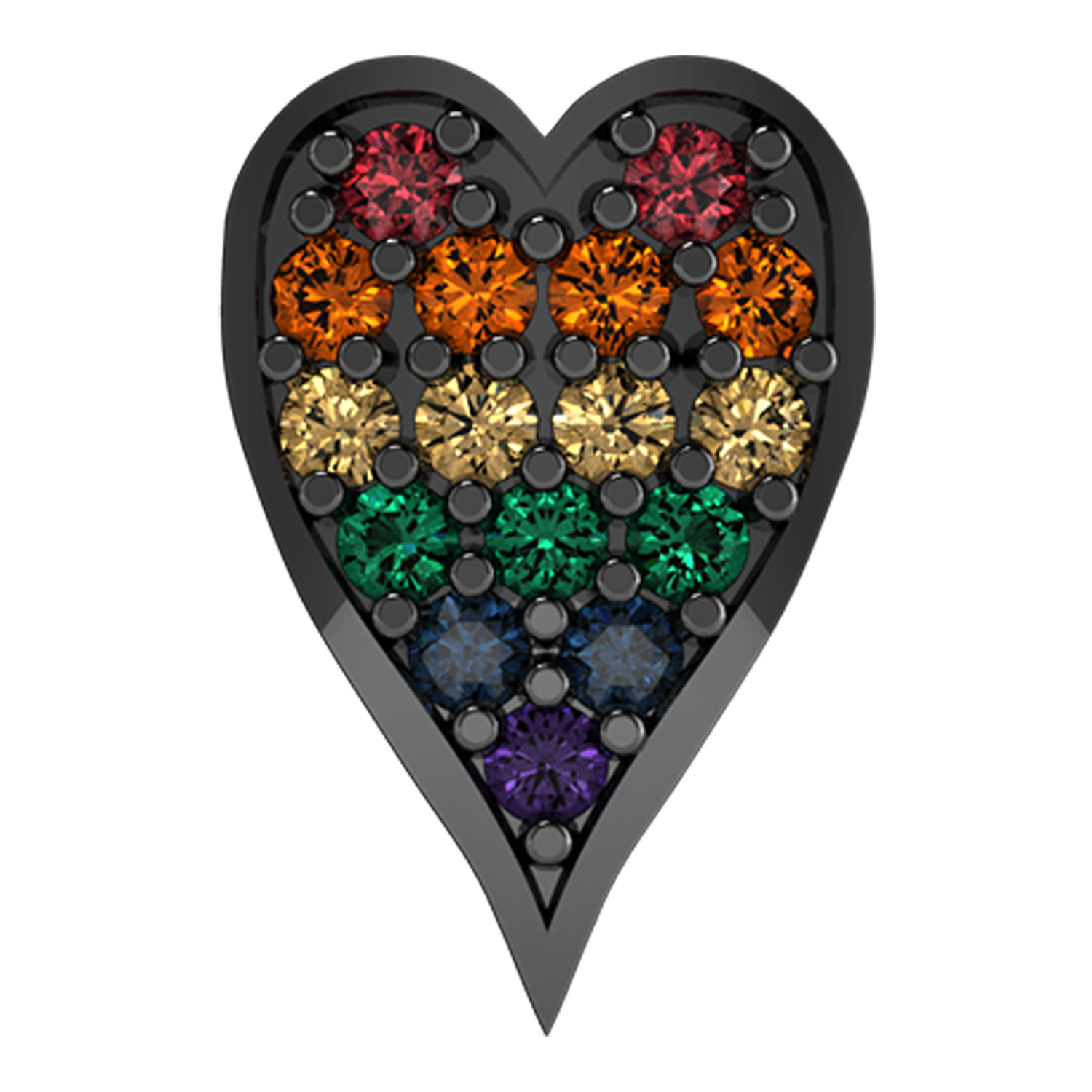 Slider Rainbow Heart Charm