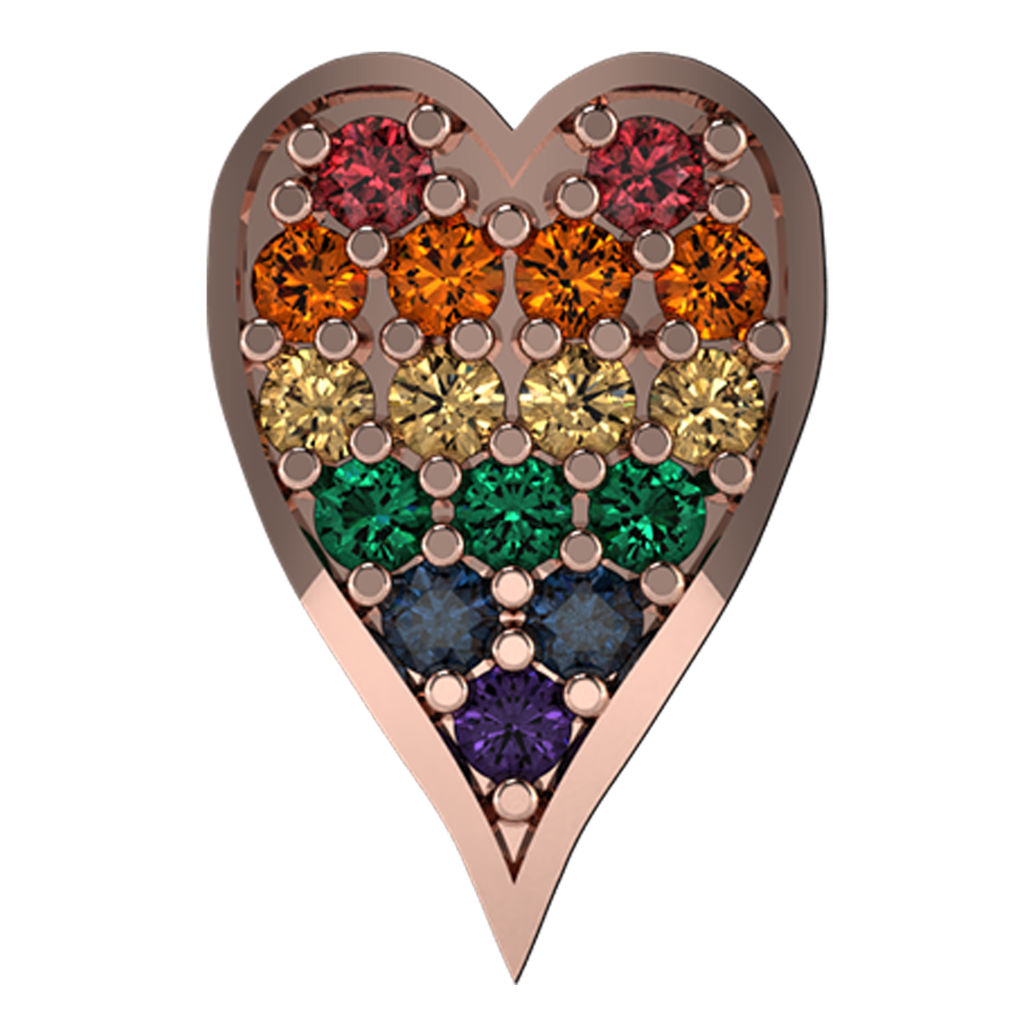 Slider Rainbow Heart Charm