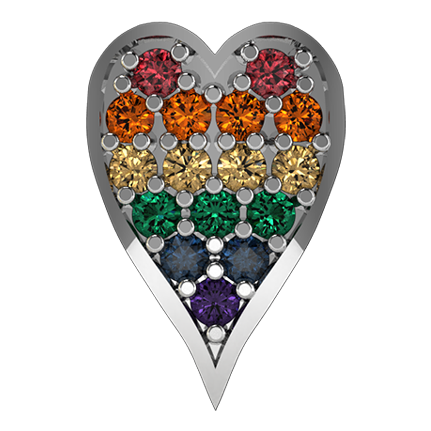 Slider Rainbow Heart Charm