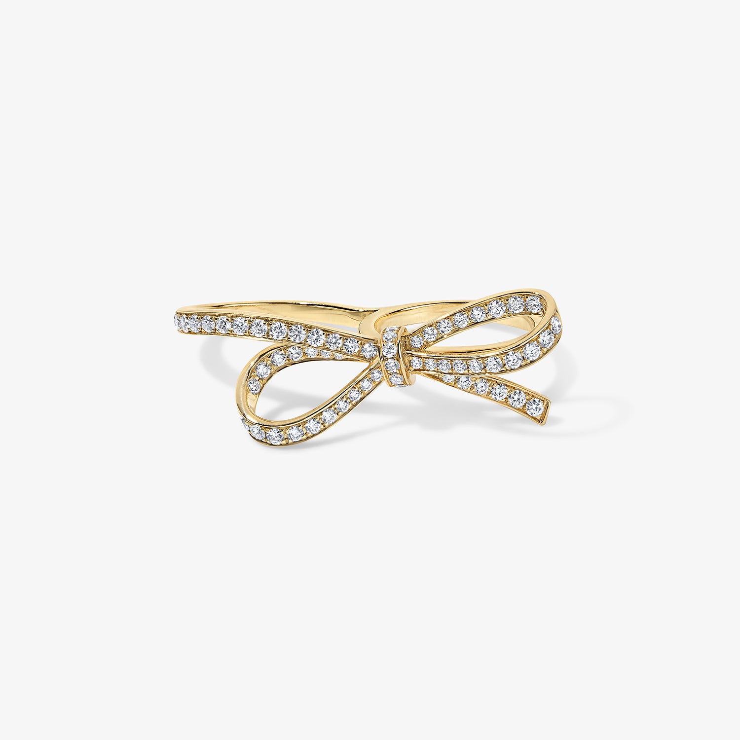 Token Two Finger Bow Ring 14K Yellow Gold
