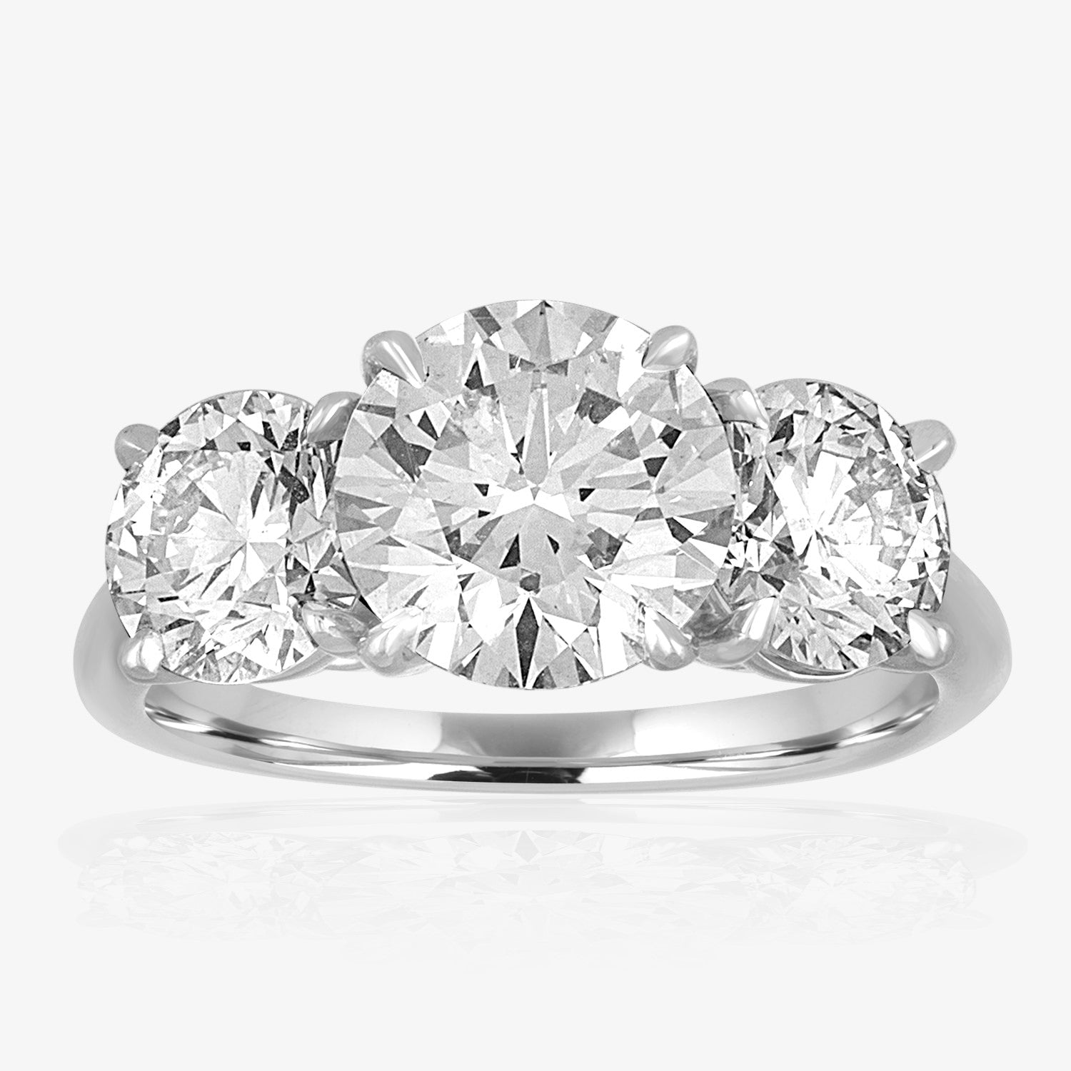 Engagement Ring Setting with Round Side Stones Platinum Round