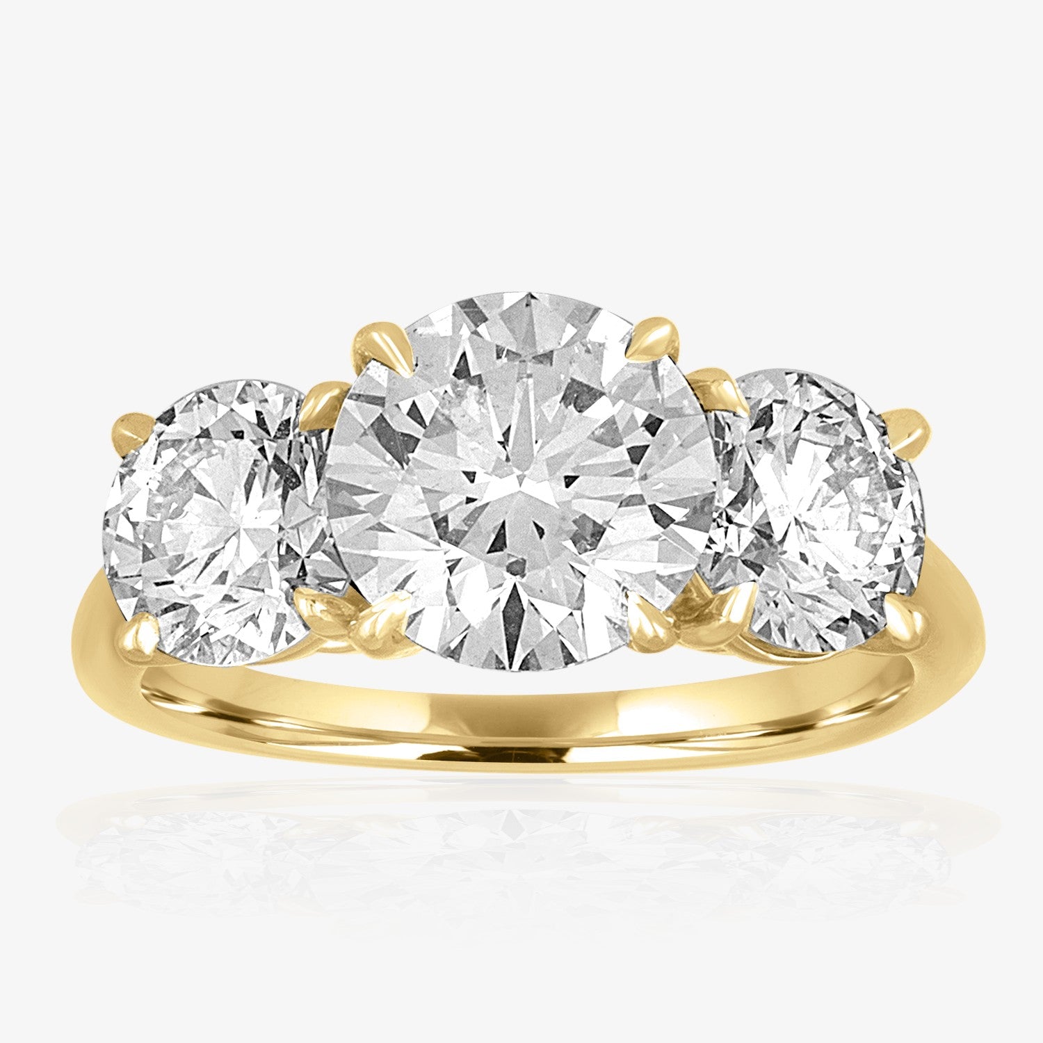 Engagement Ring Setting with Round Side Stones 18K Yellow Gold Round
