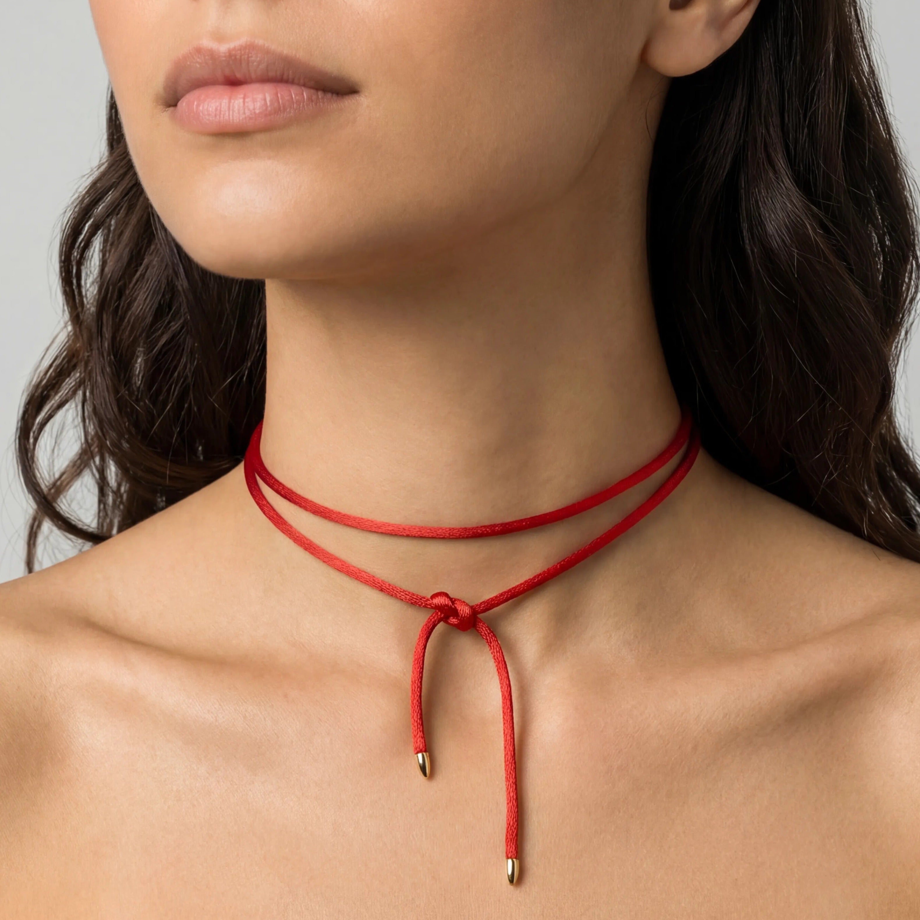 Kendall Red Satin Cord Necklace
