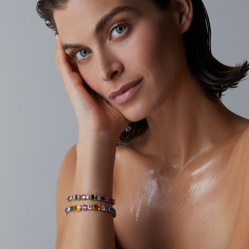 Signature Multi-Colored Sapphire and Diamond Tennis Bracelet