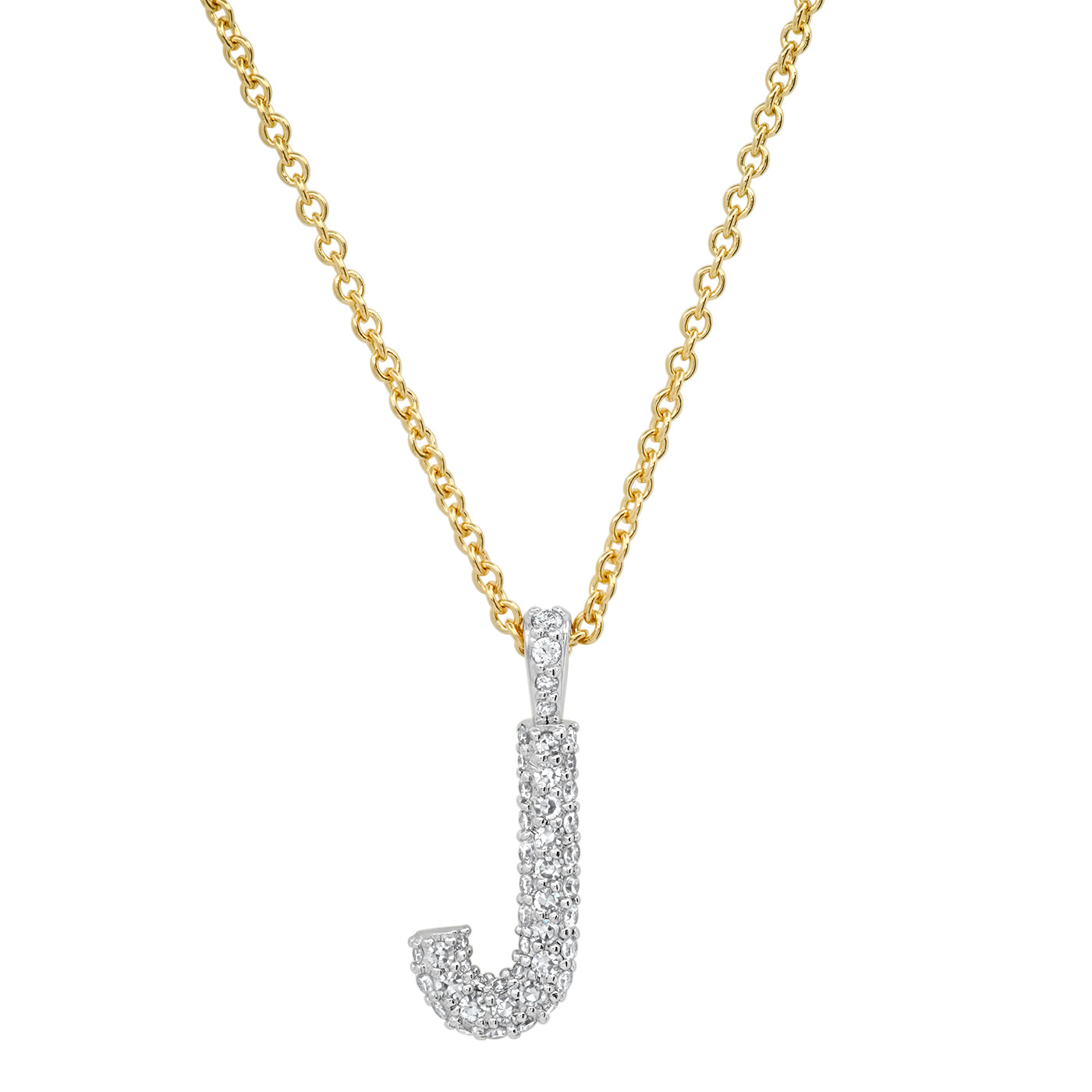 Diamond Puffy Initial Necklace