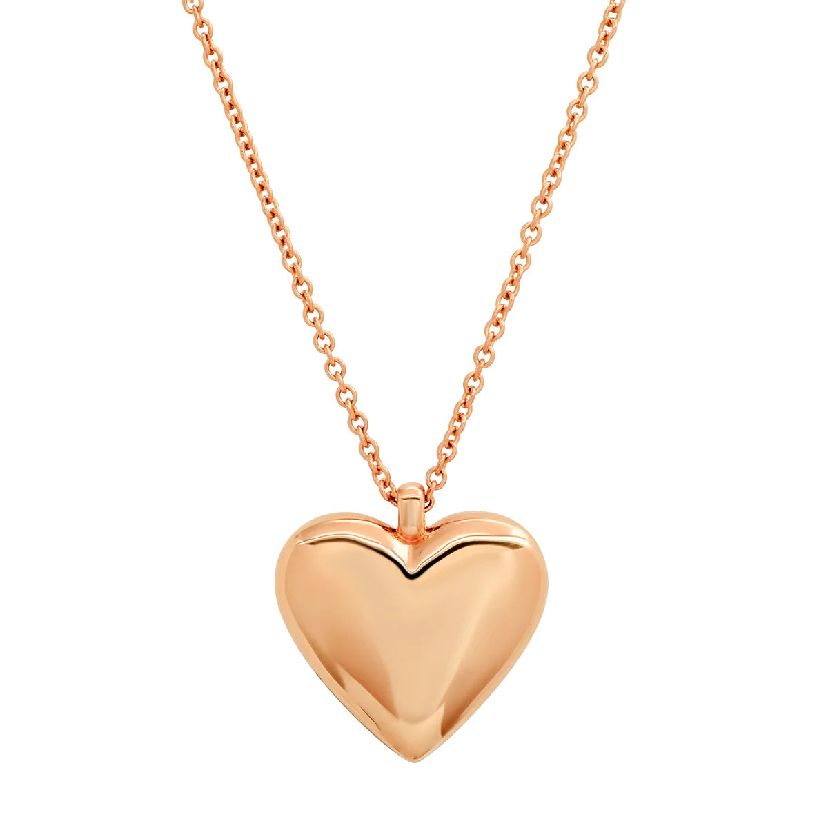 Large Reversible Diamond and Gold Puffy Heart Necklace