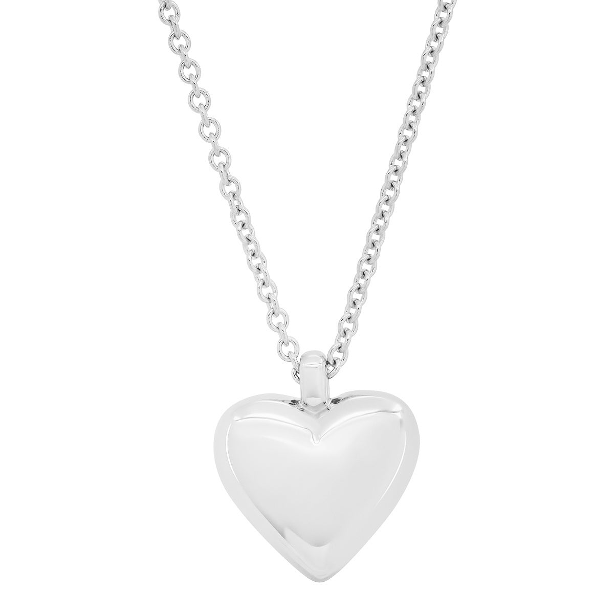 Small Reversible Diamond and Gold Puffy Heart Necklace