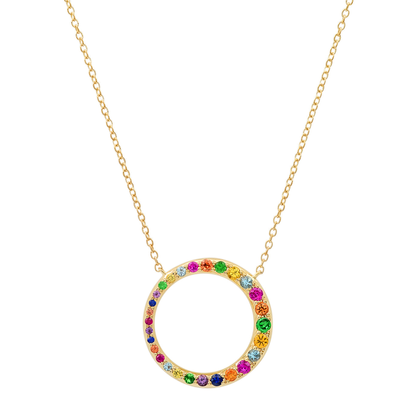 Asymmetrical Multi Colored Loop Necklace