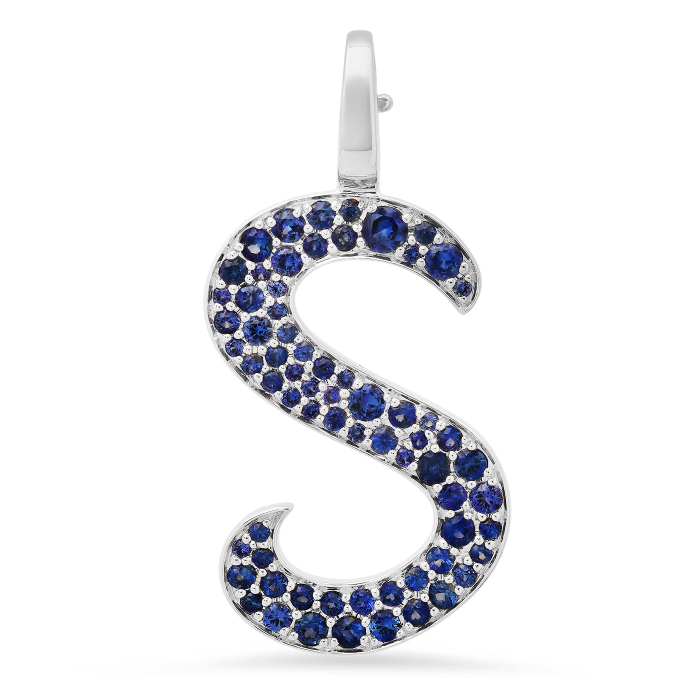 Blue Sapphire Letter Pendant