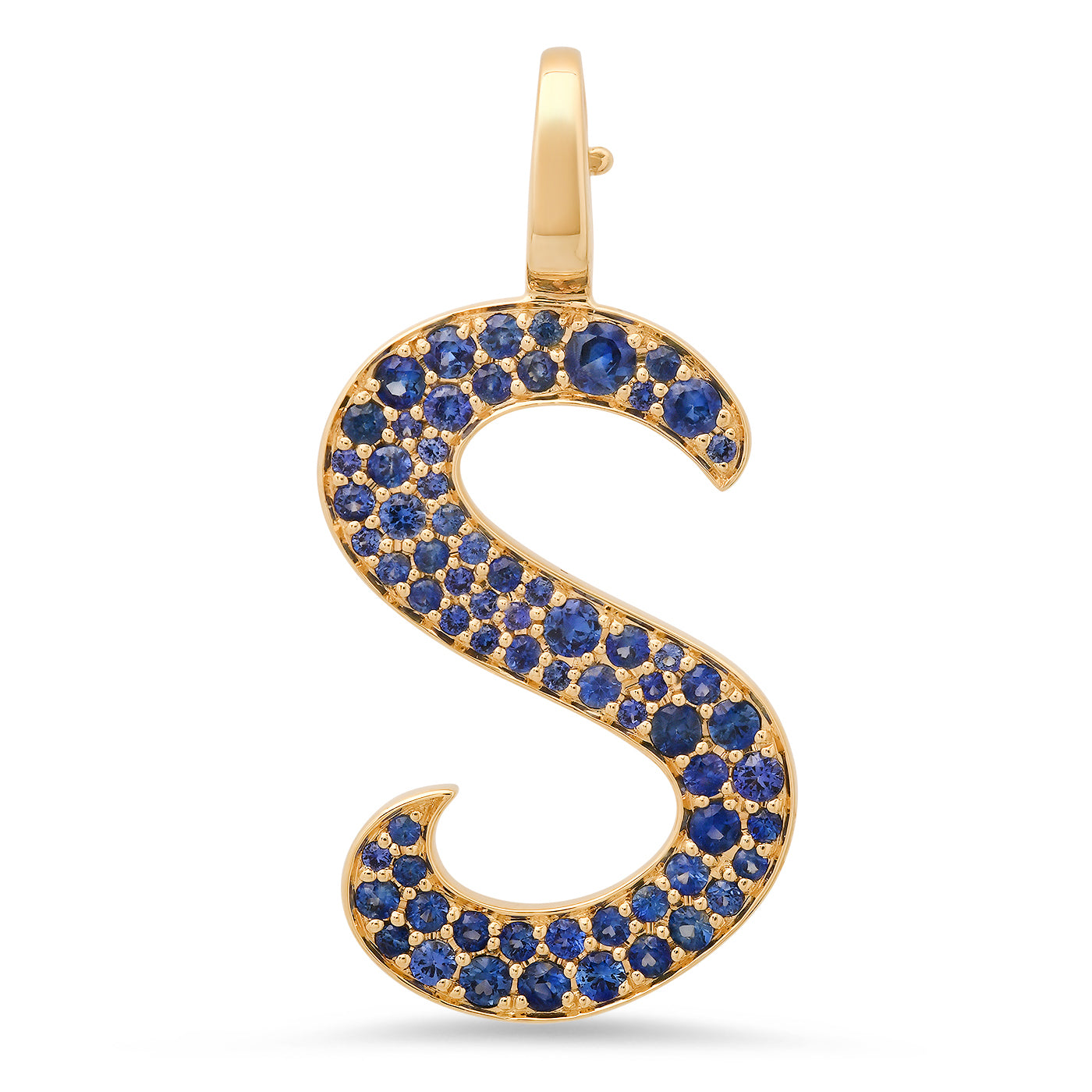 Blue Sapphire Letter Pendant