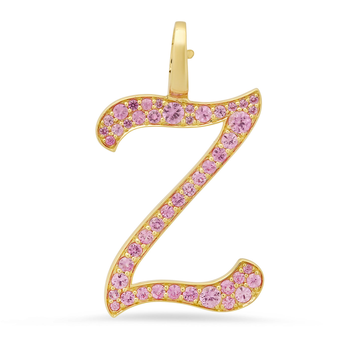 Pink Sapphire Letter Pendant