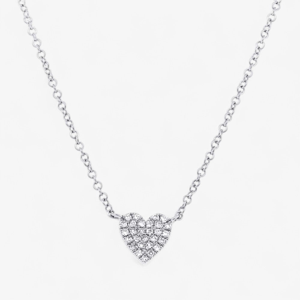 Mini Token Pave Heart Necklace