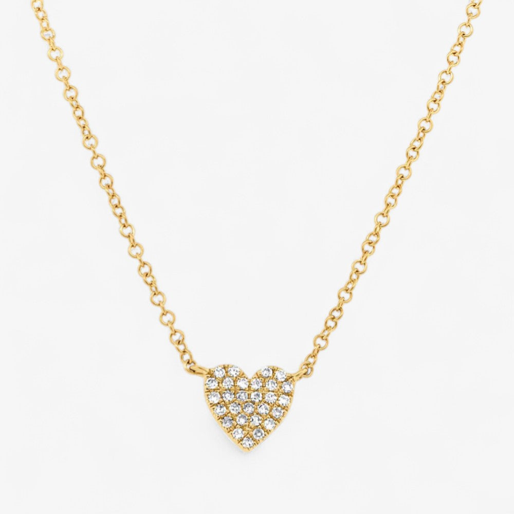 Mini Token Pave Heart Necklace