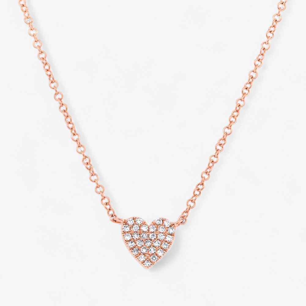 Mini Token Pave Heart Necklace