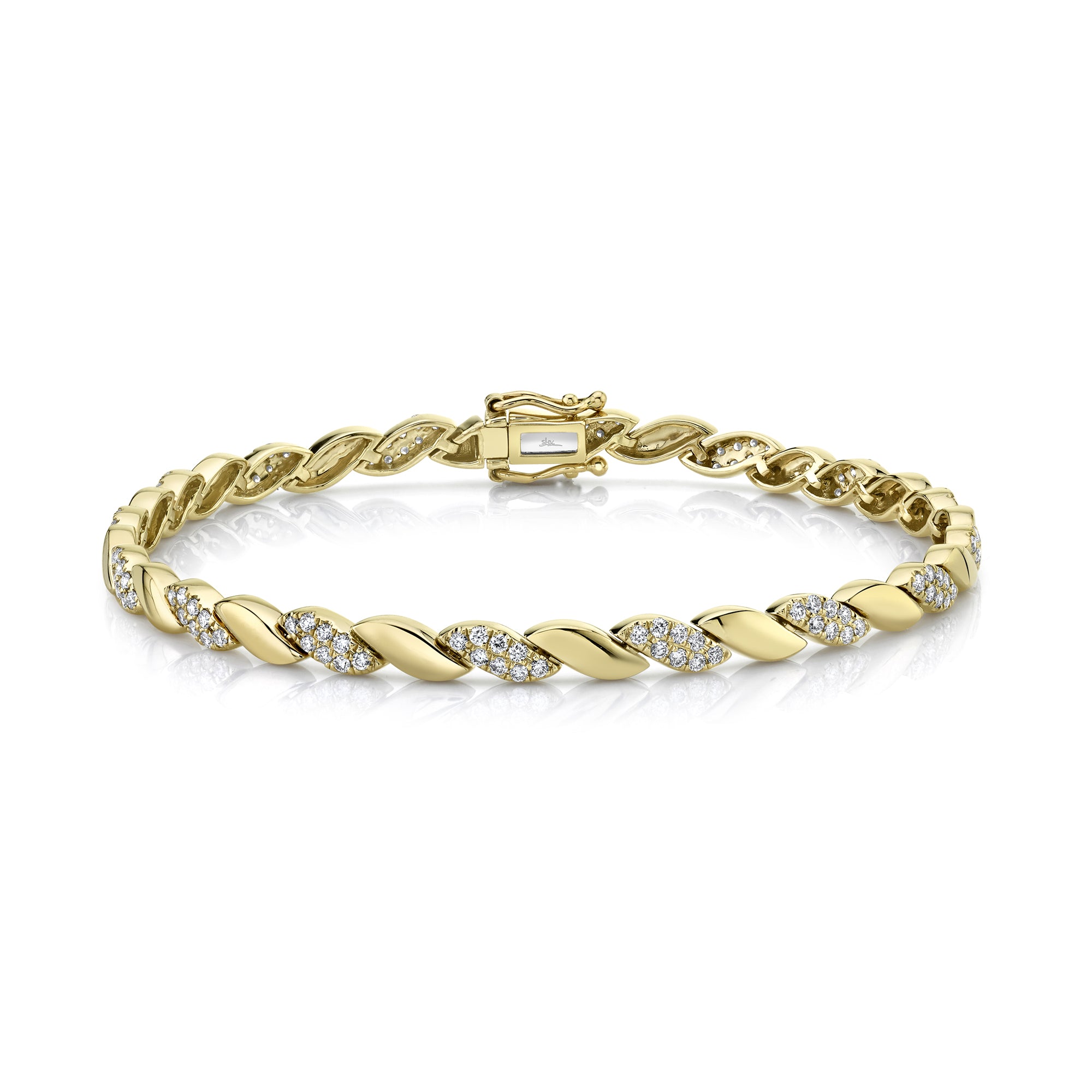 Gold and Diamond Twist Bracelet