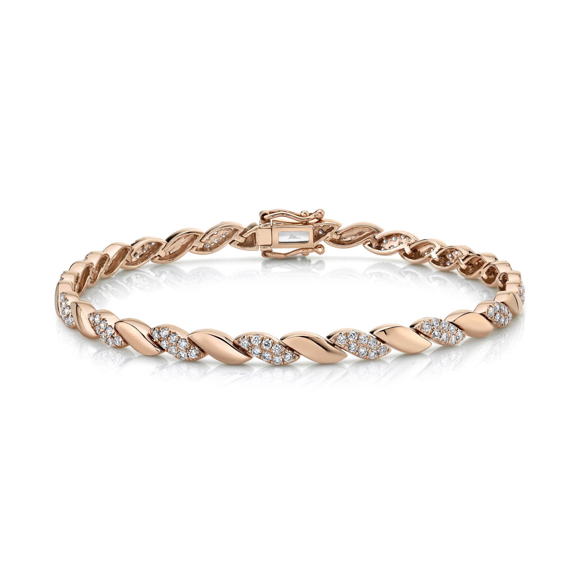 Gold and Diamond Twist Bracelet