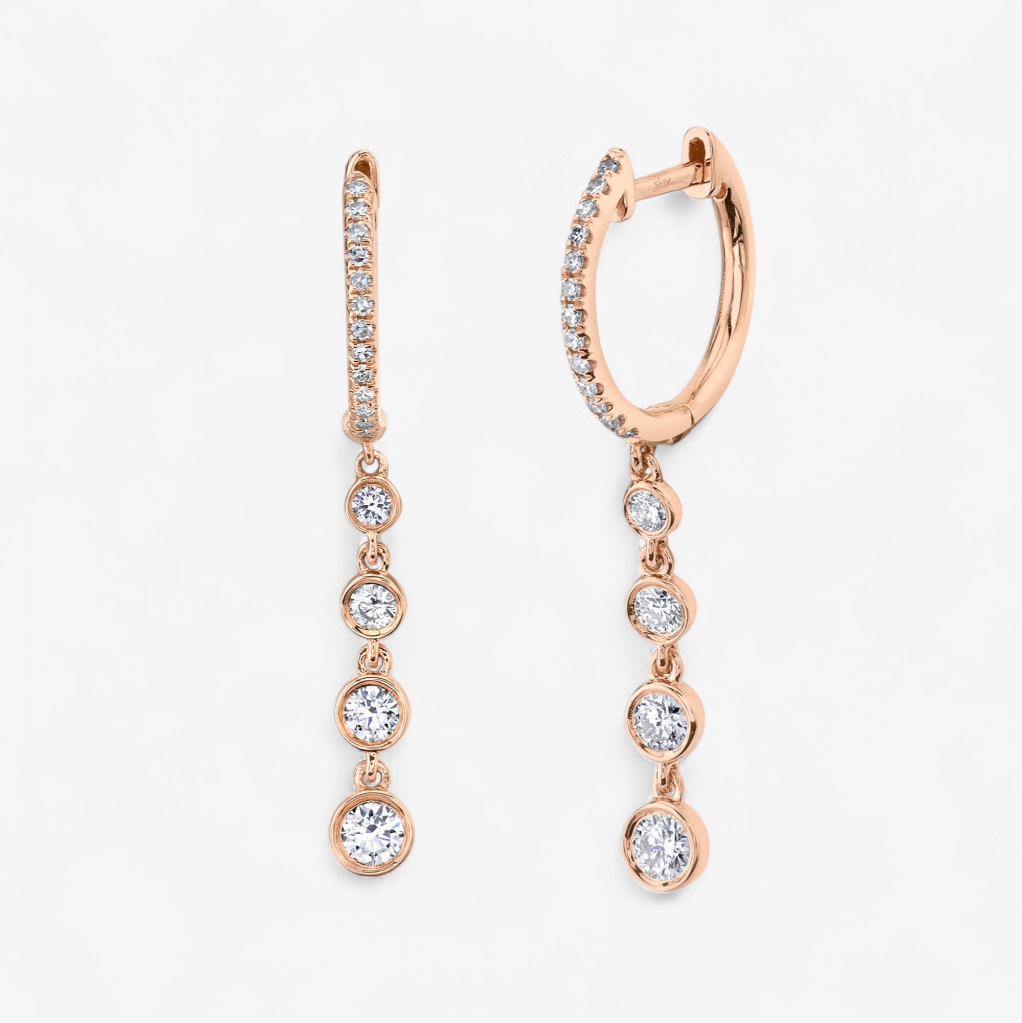 Pave Huggie with Graduated Bezel Drop