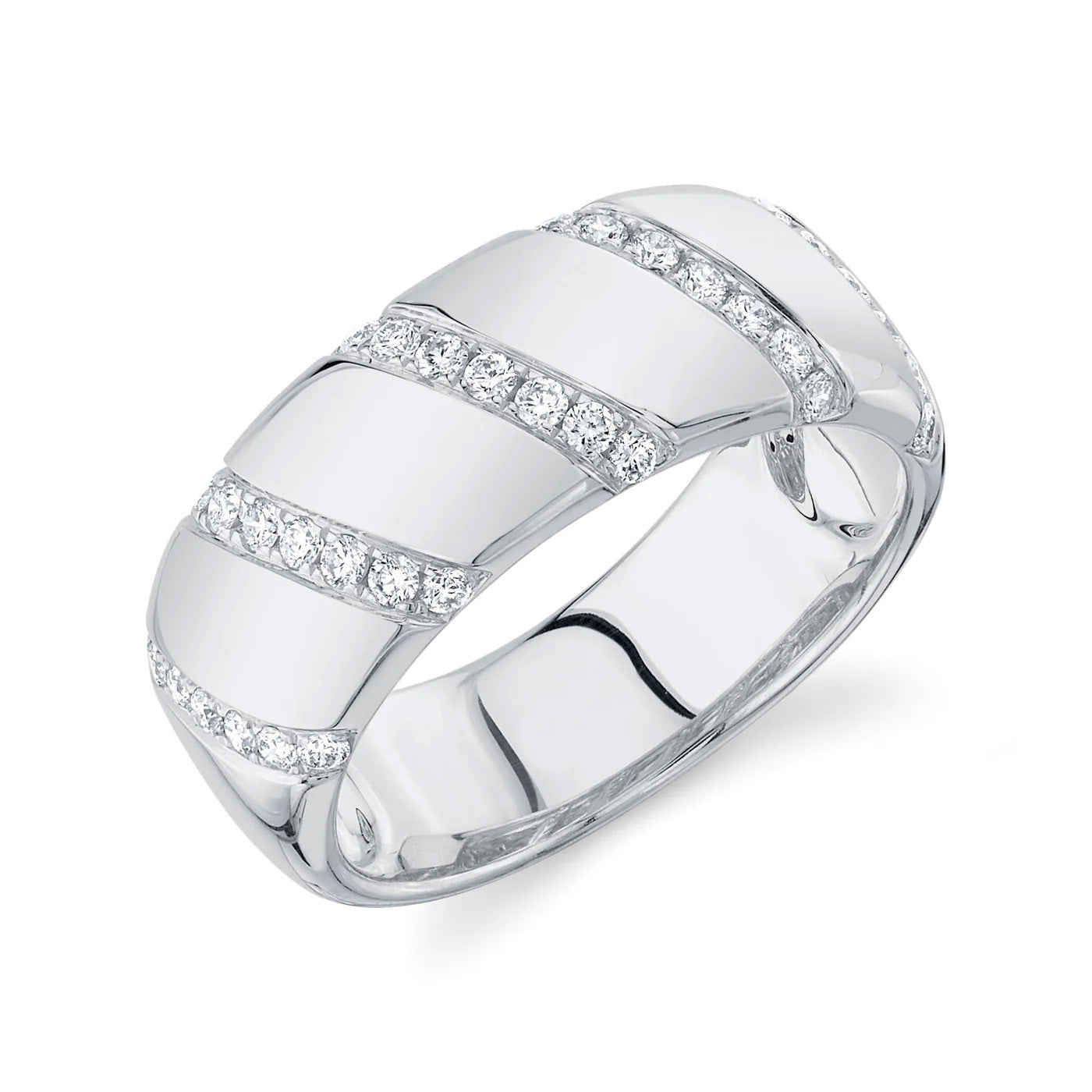 Gold and Diamond Stripe Ring