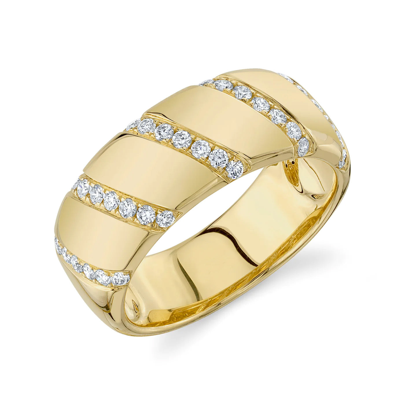 Gold and Diamond Stripe Ring