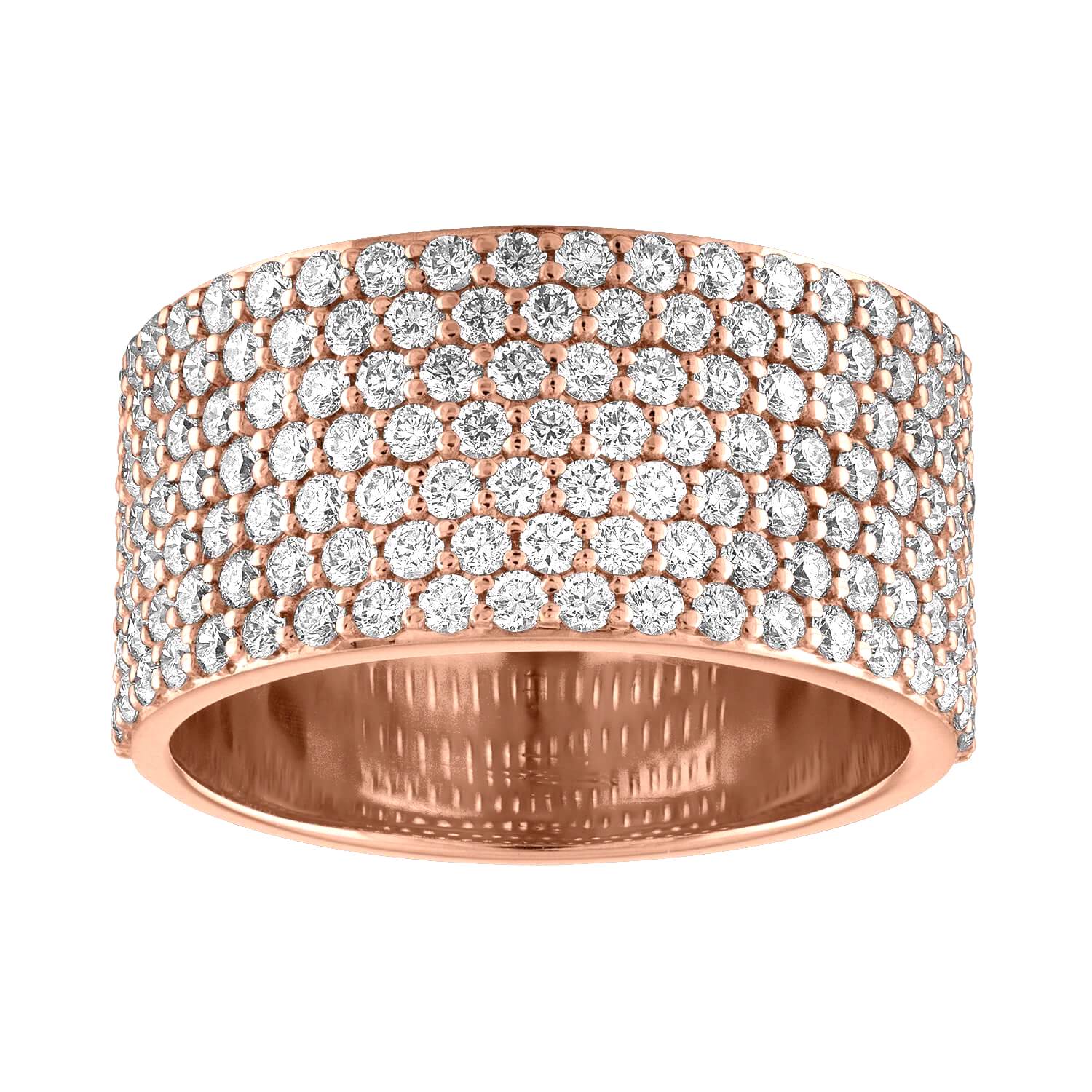 Vault Sale: Wide Diamond Cigar Band in Rose Gold Size 7 14K Rose Gold 7