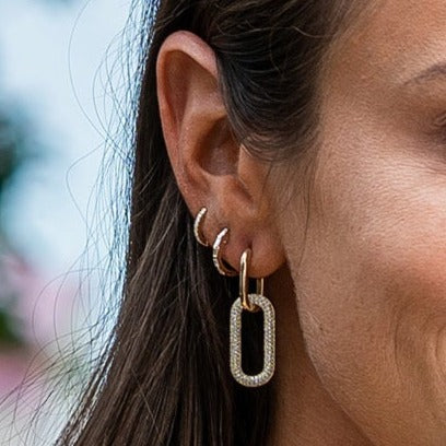 Cleo Paperclip Diamond Drop Earrings