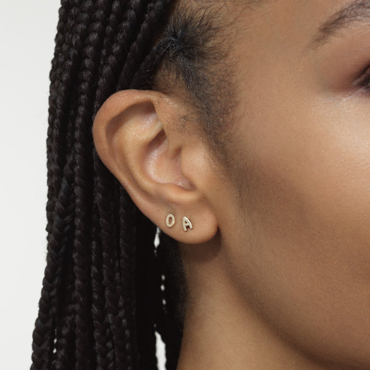 Mini Gold Block Initial Studs