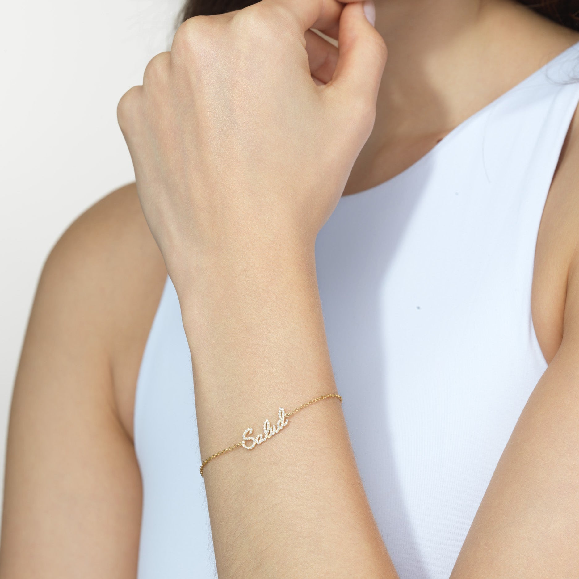 Pave Signature Script Bracelet