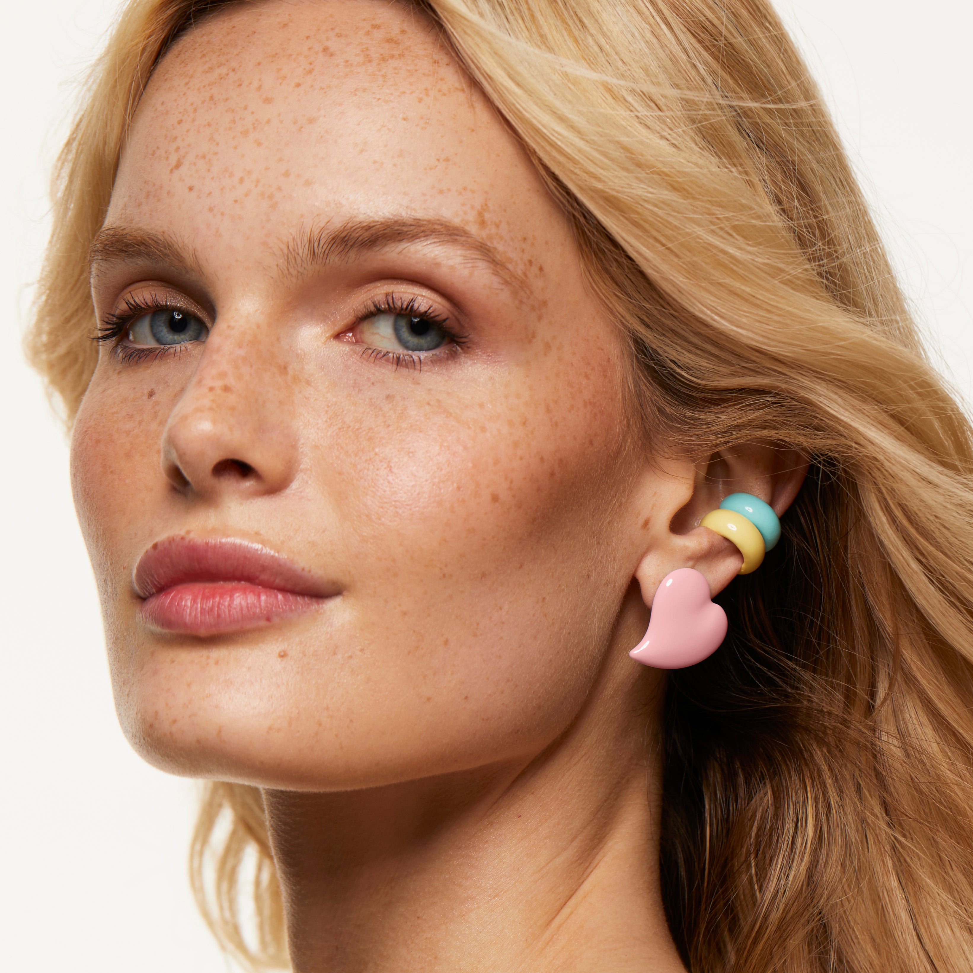 Poppy Enamel Heart Earrings