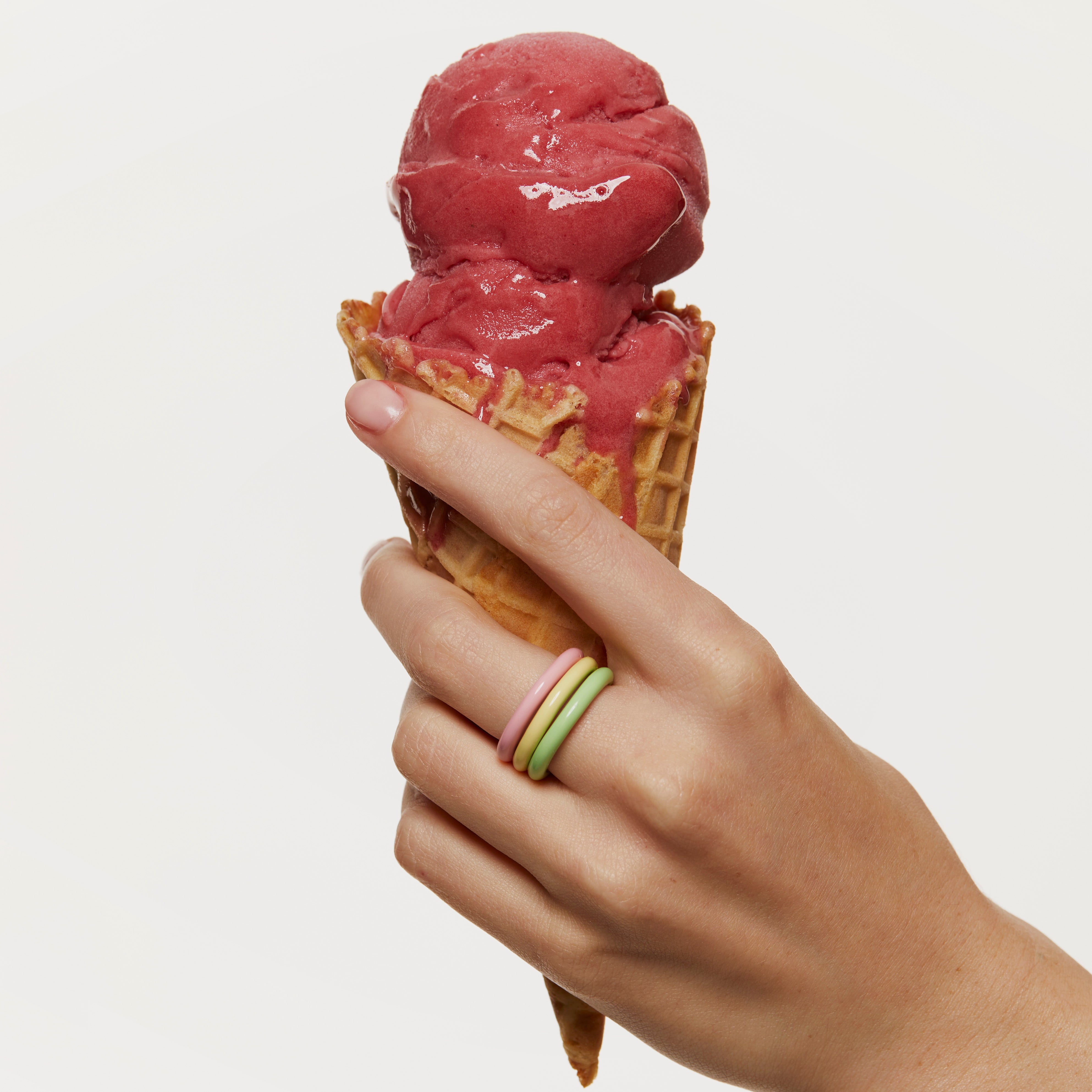 Poppy Enamel Stack Bands