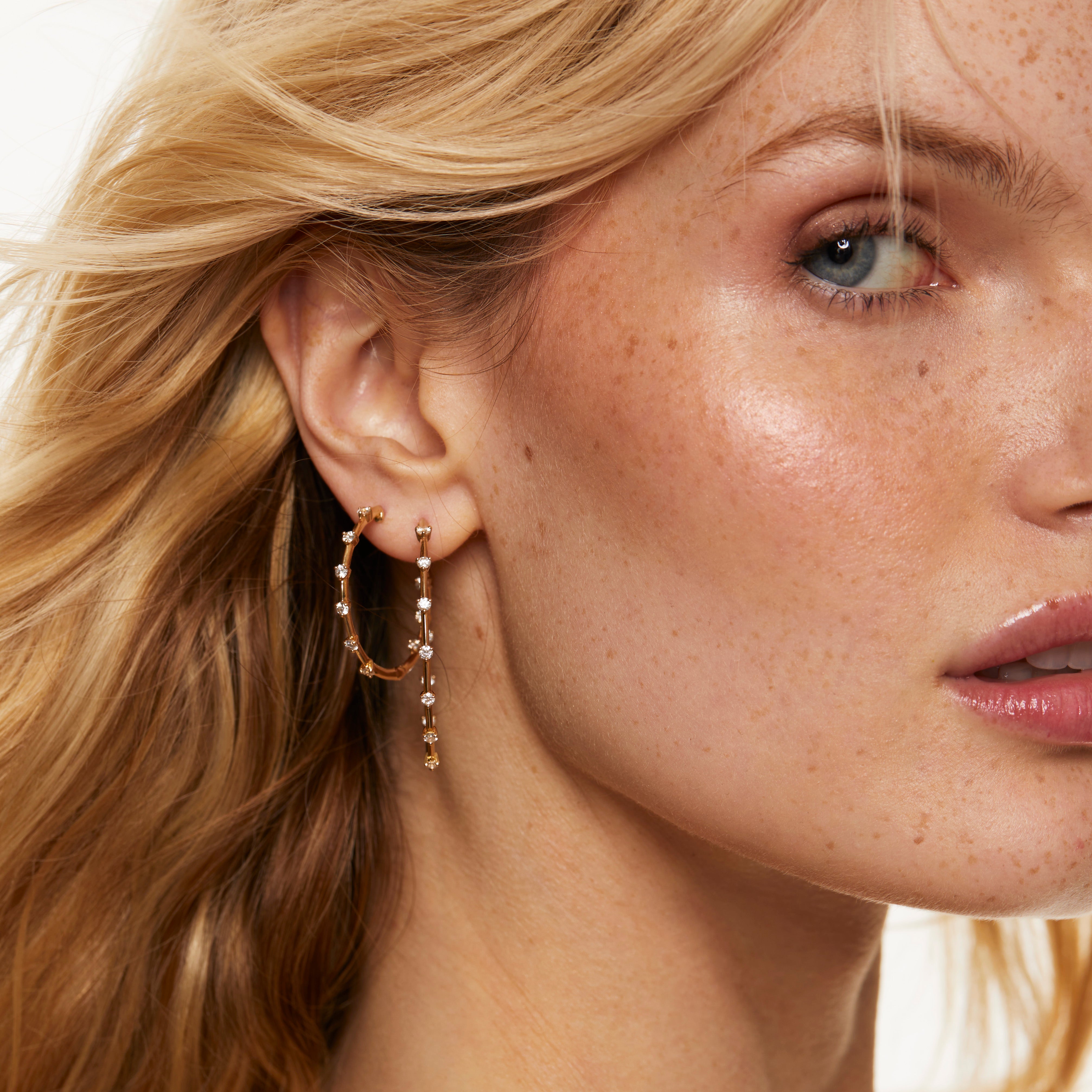 Celeste Petite Diamond Hoop Earrings