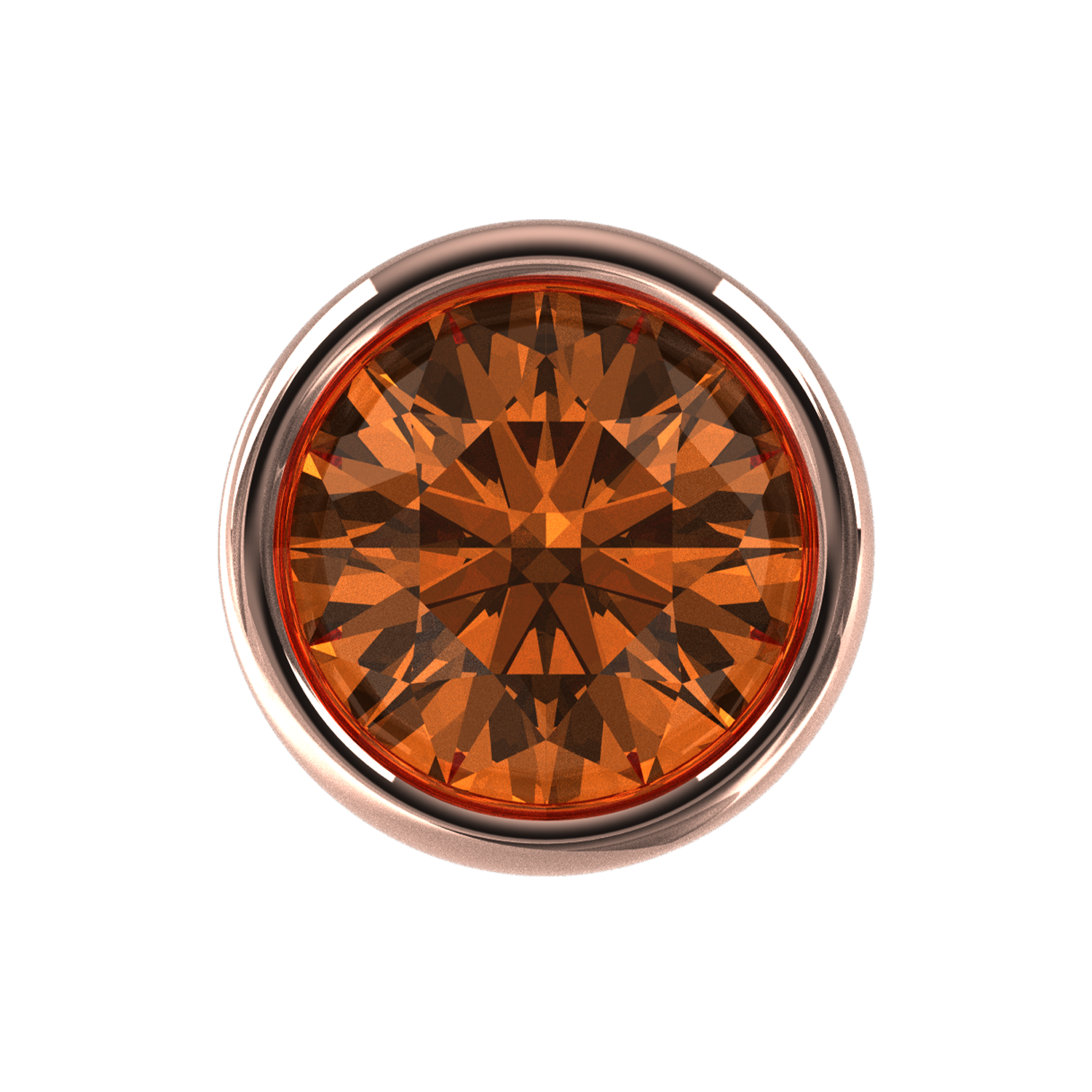 Slider Orange Bezel Charm 18K Rose Gold