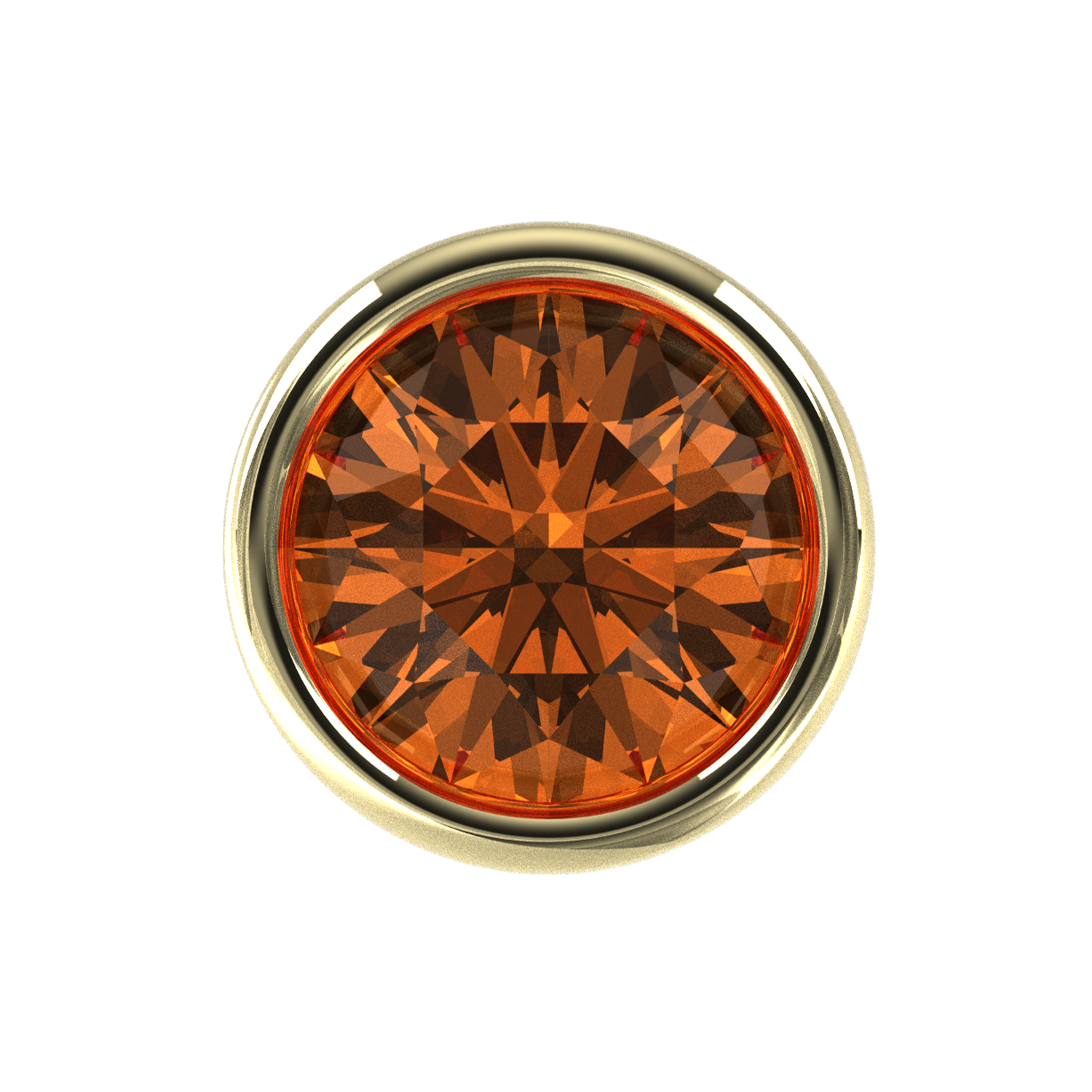 Slider Orange Bezel Charm 18K Yellow Gold