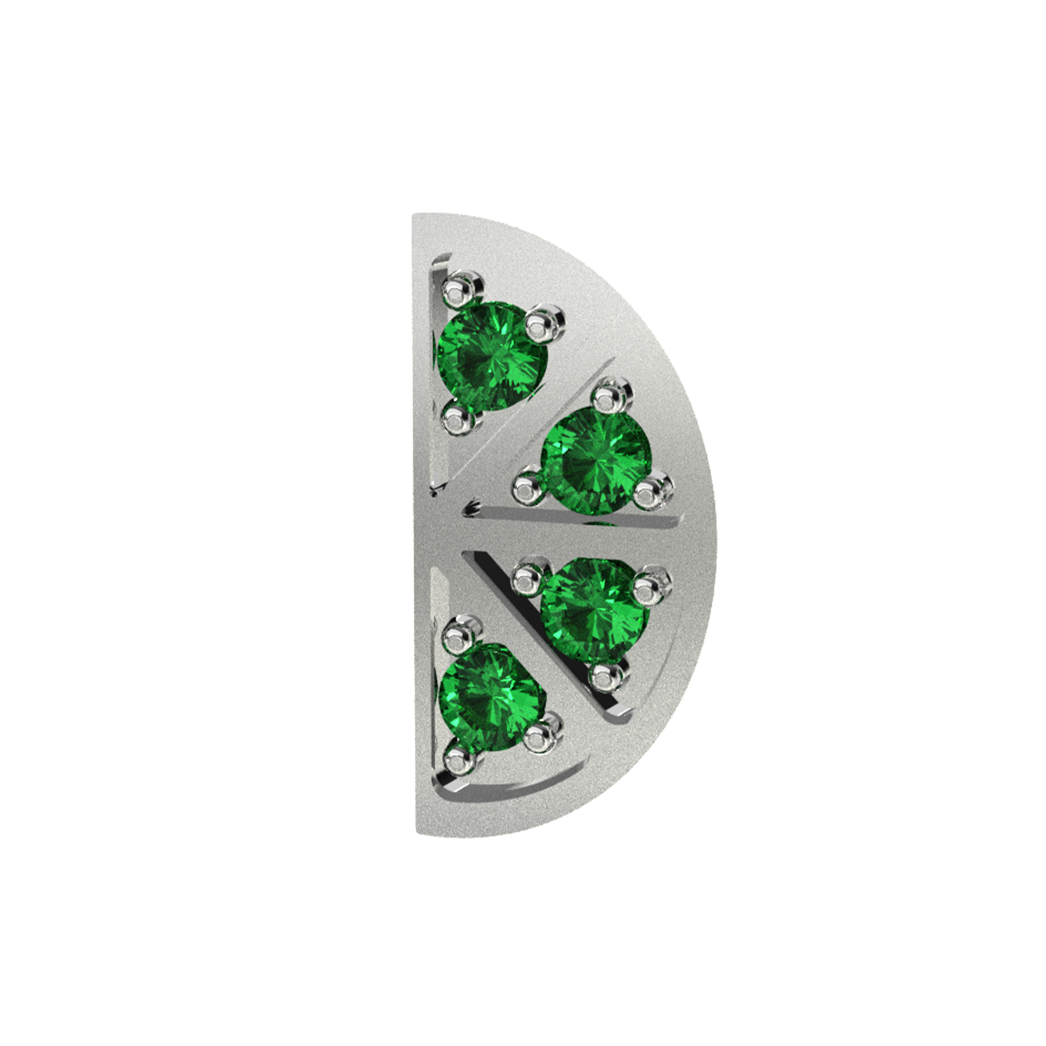 Slider Lime Slice Charm 18K White Gold