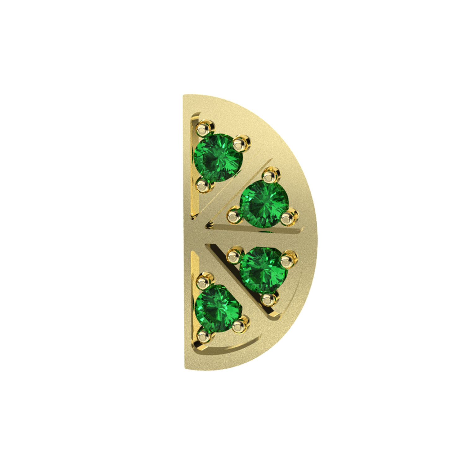 Slider Lime Slice Charm 18K Yellow Gold