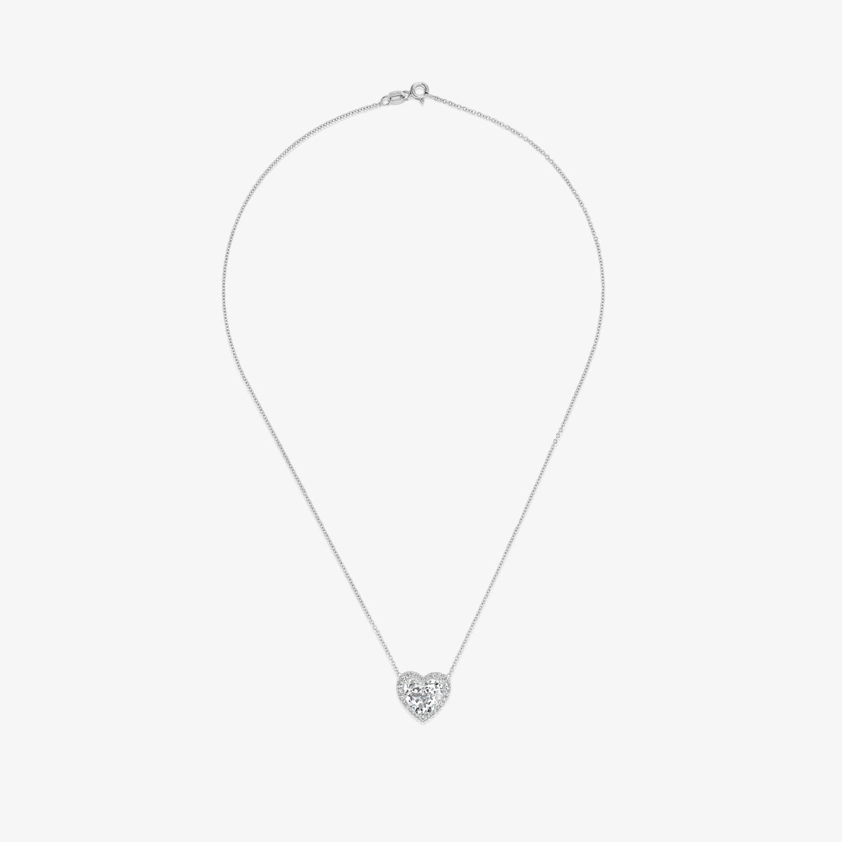Signature Heart Shaped Diamond Pendant with Halo