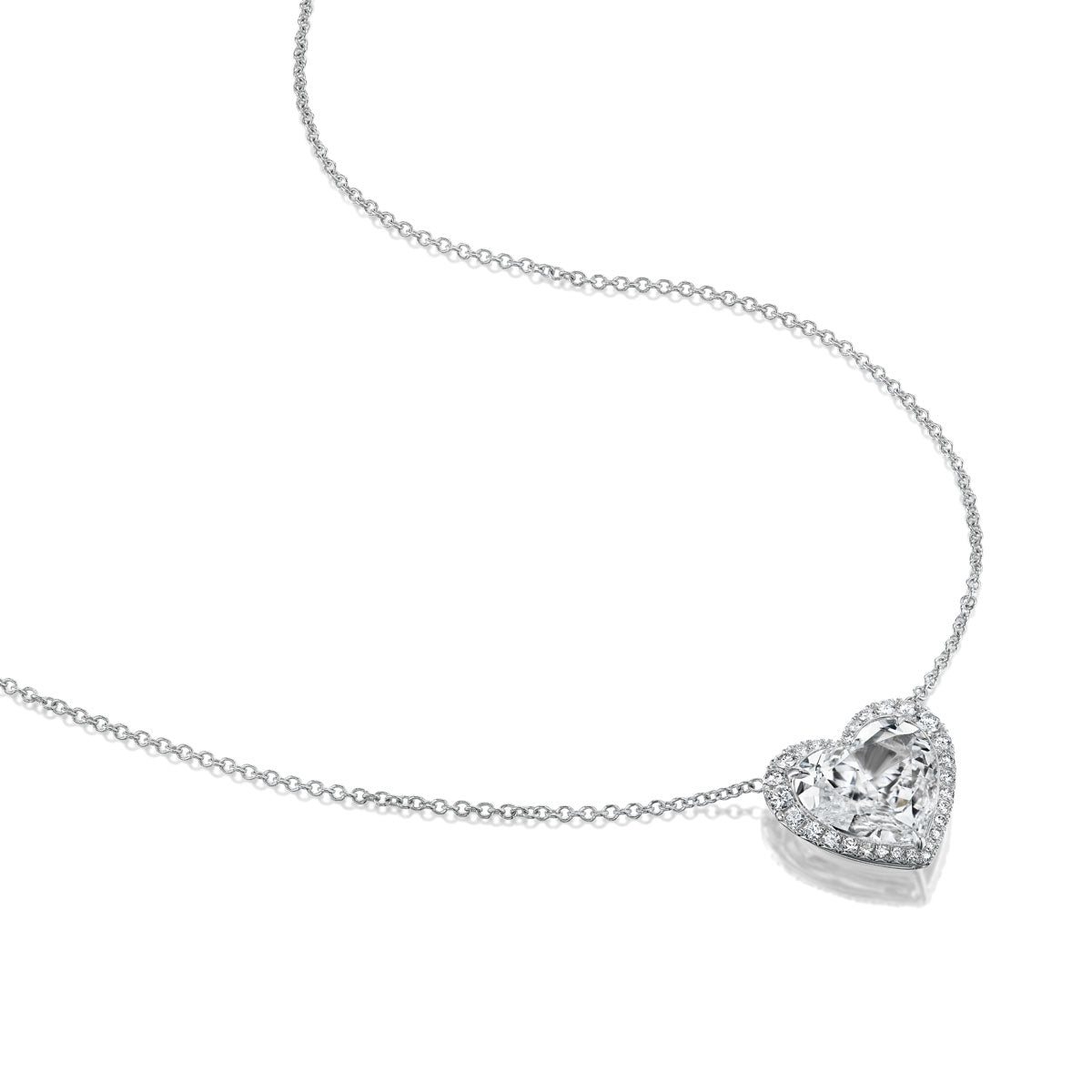 Signature Heart Shaped Diamond Pendant with Halo