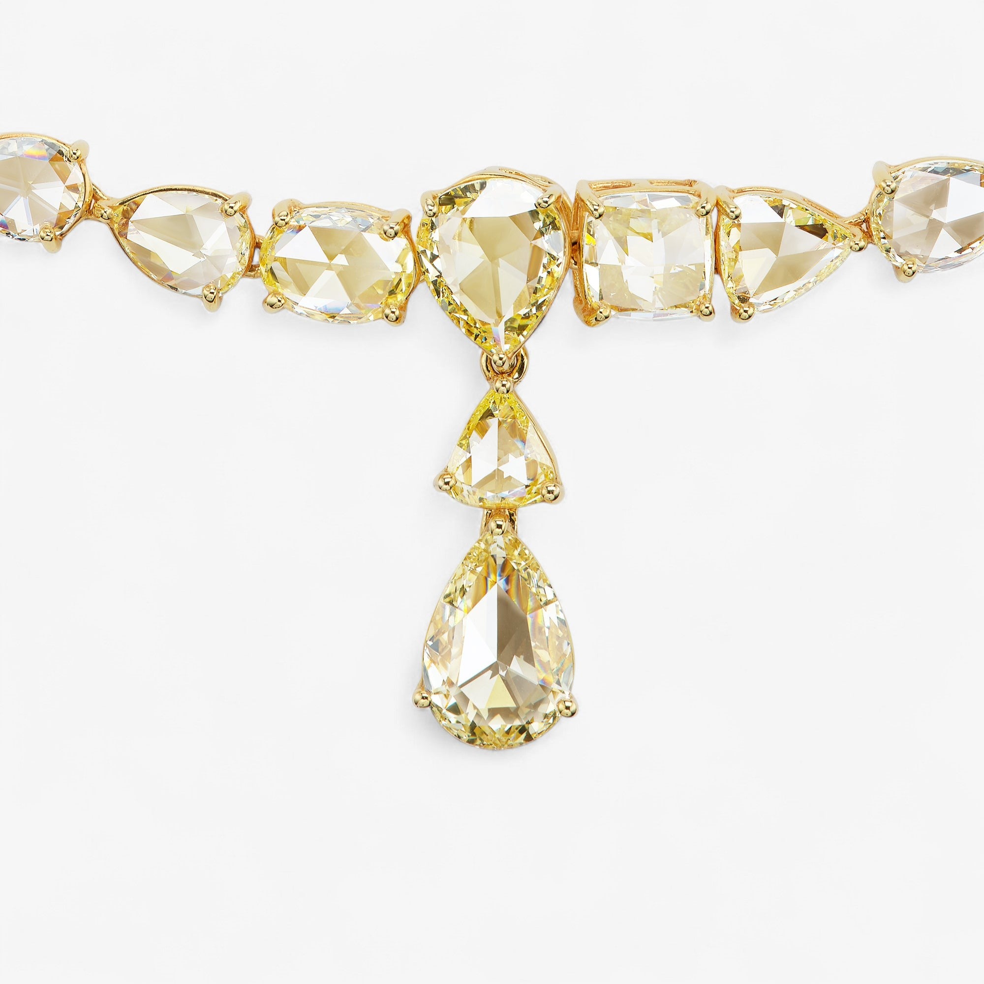 Rose Cut Yellow Diamond Necklace
