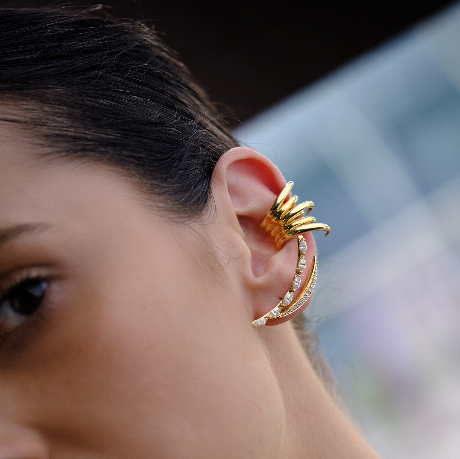Calatrava Gold Strokes Ear Cuff