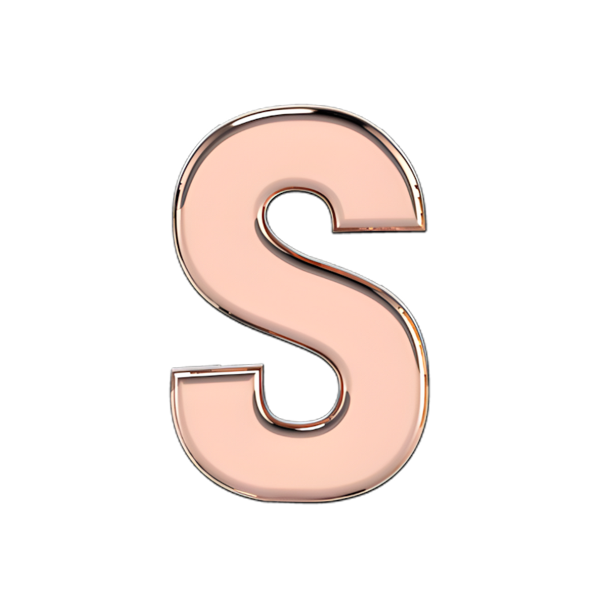 Slider Solid Letter S Charm
