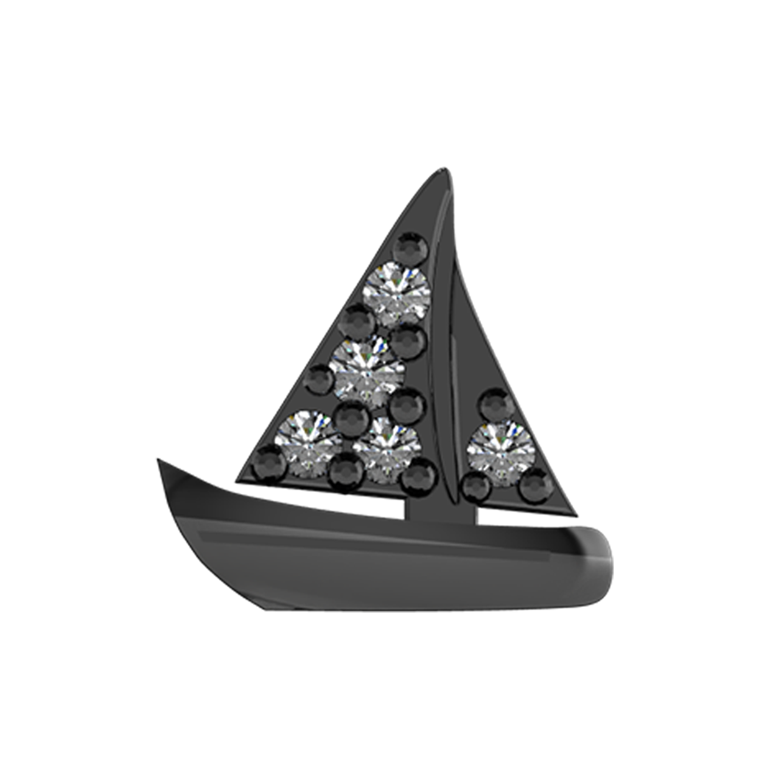 Sailboat Slider Charm Black Rhodium