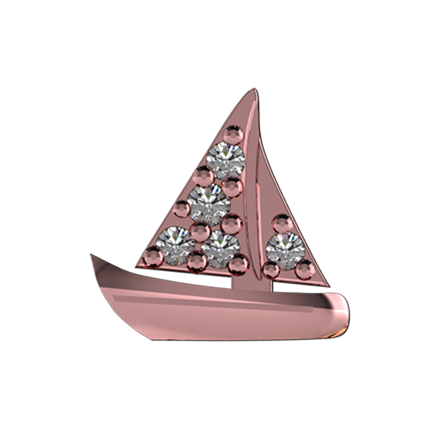 Sailboat Slider Charm 18K Rose Gold