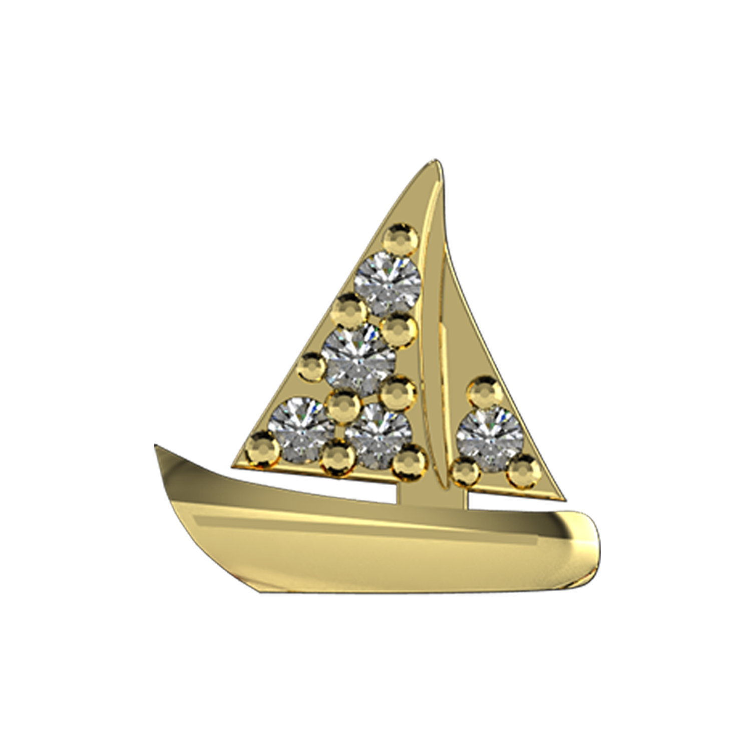 Sailboat Slider Charm 18K Yellow Gold