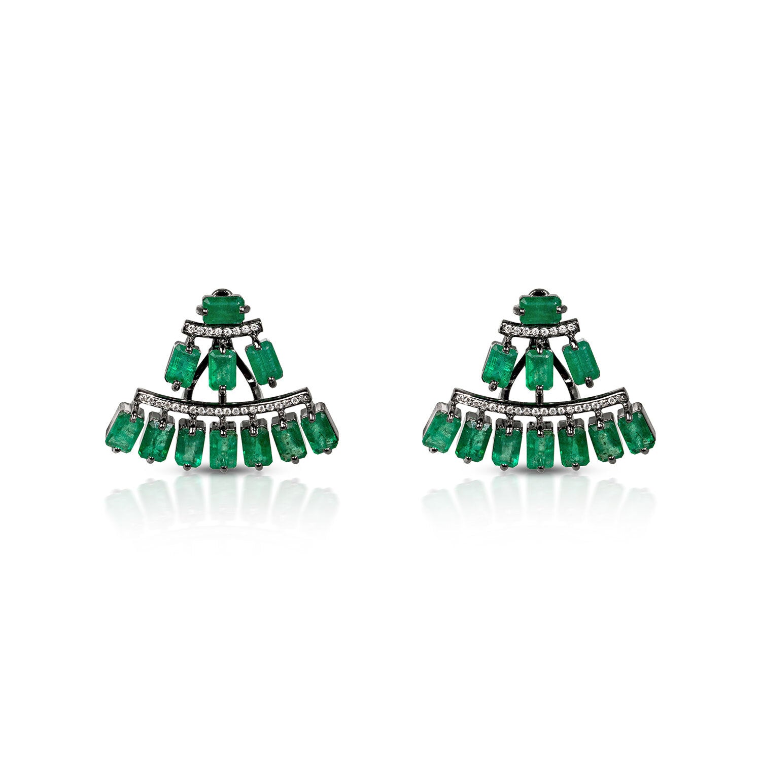Scala Fan Earrings in Emerald