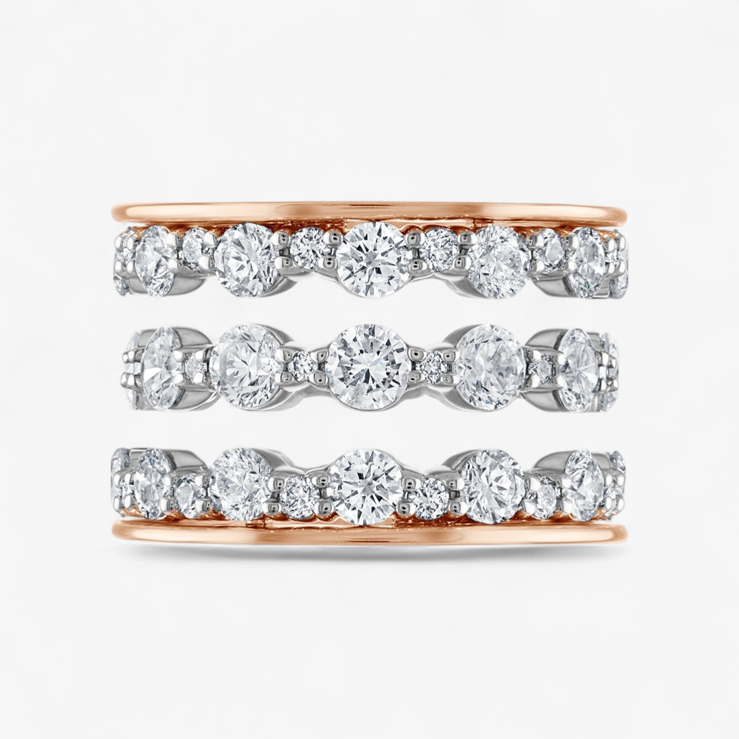 Scalloped Diamond Stack Rings