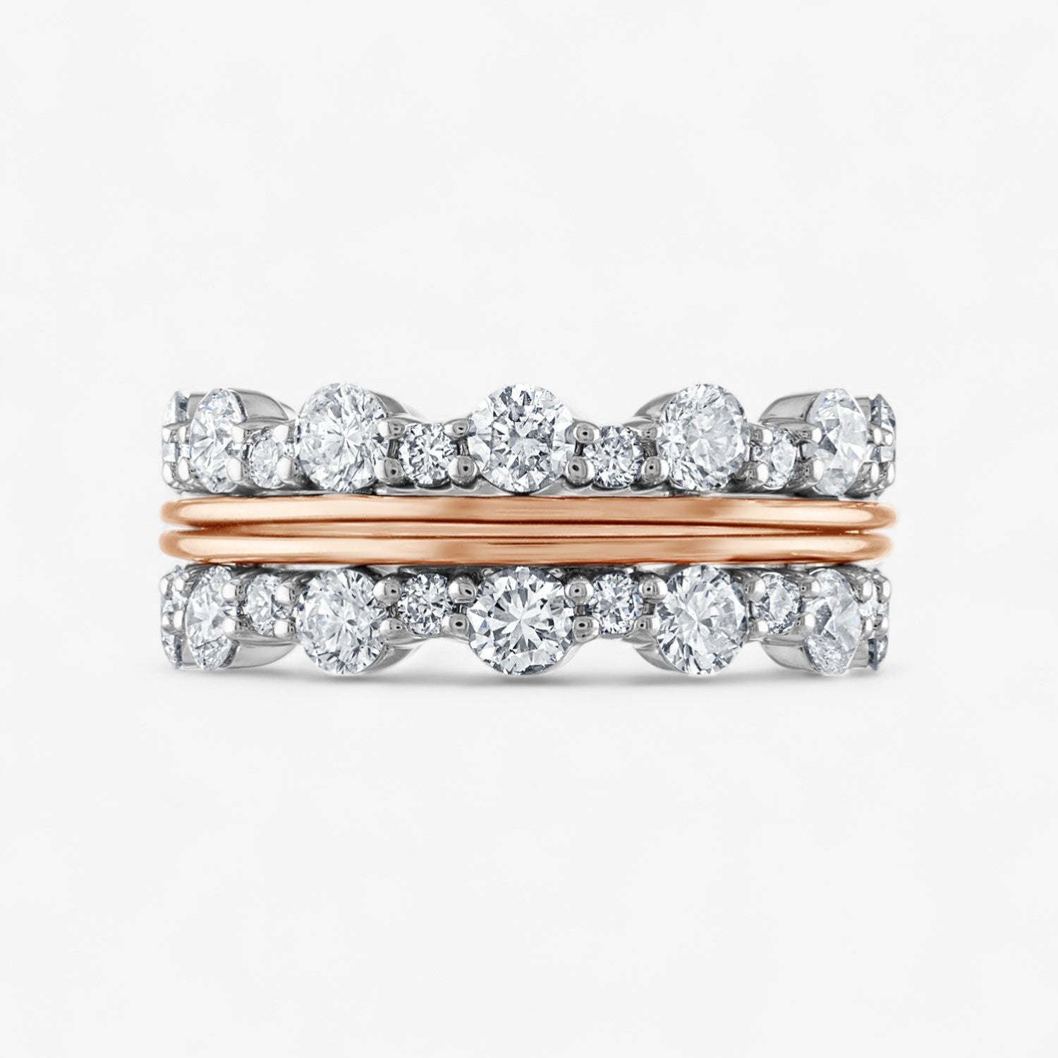 Scalloped Diamond Stack Rings
